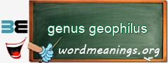 WordMeaning blackboard for genus geophilus